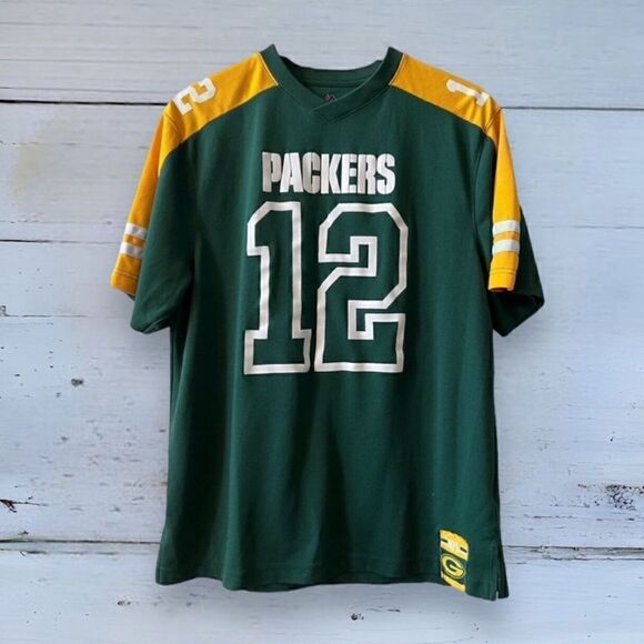 Majestic NFL Green Bay Packers #12 Aaron Rodgers Jersey Mens Sz Large - Picture 2 of 7